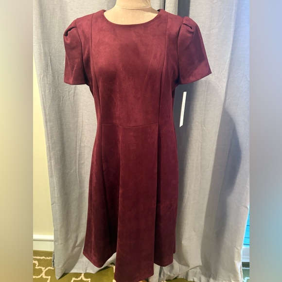Calvin Klein Dresses & Skirts - NWT Calvin Klein Burgundy Faux Suede Dress
